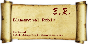 Blumenthal Robin névjegykártya
